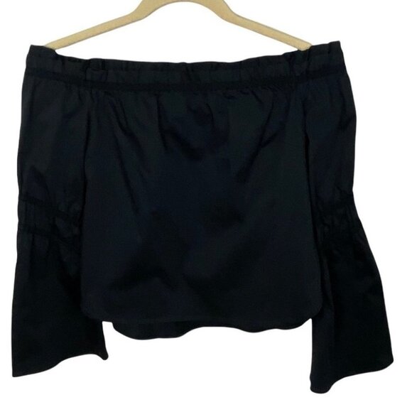 Zac Posen Dakota Blouse Black Off The Shoulder Size 4 Shopbop Bell Sleeve Top - Picture 3 of 13